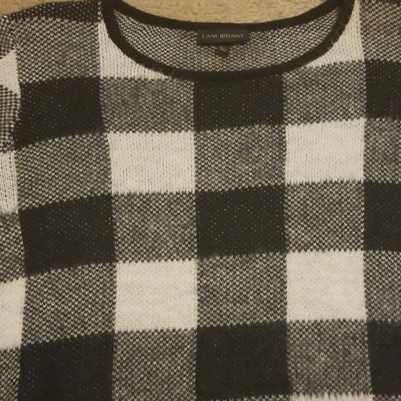 NWOT Black and White Checkered Sweater - Picture 2 of 3